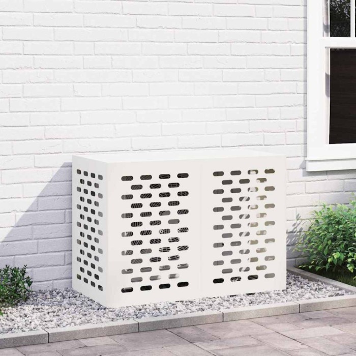 vidaXL Husă pentru aer condiționat Alb 100 x 50 x 70 cm Oțel 865898