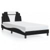 Cadru de pat Viana fara saltea negru si alb 100x200cm piele artificiala