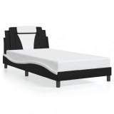 Cumpara ieftin Cadru de pat Viana fara saltea negru si alb 100x200cm piele artificiala