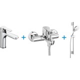 Pachet baterii Roca L20: baterie lavoar Cold Start + baterie cada dus + set dus, para dus, bara dus, furtun dus
