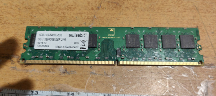 Ram Swissbit 1GB DDR2 PC2-6400U SEU12864D6BJ2EP-2AR
