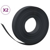 Cumpara ieftin Borduri de gradina, 2 buc, negru, 10 m 10 cm, polietilena