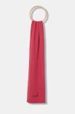 Tommy Jeans esarfa din bumbac culoarea roz, neted, AW0AW18209