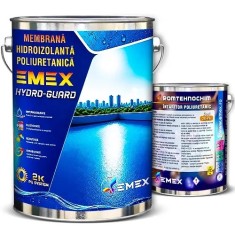Pachet Membrana Poliuretanica Hidroizolanta "Emex" - Alb - Bid. 20 Kg + Intaritor 4.60 Kg