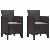 vidaXL Scaun pentru Grădină 2 pcs Maro Dimensiune: 53 x 49 x 85 cm 847455