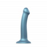 Cumpara ieftin Strap-on-Me Duck Egg Blue Metallic Shine Mono Density Dildo Medium