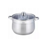 Oala din inox cu capac din sticla, 30cm, fund termic multistrat, 16l Klausberg