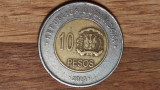 Republica Dominicana - moneda exotica bimetal - 10 pesos 2005 - frumoasa !, America de Nord