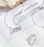 Cumpara ieftin Set Bijuterii Argint 925 , zLove, , Colier E i Inel cu Cristale Zirconiu