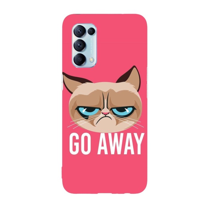Husa compatibila cu Oppo A74 model Go away Grumpy Cat, Silicon, TPU, Viceversa