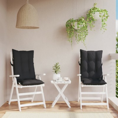 vidaXL Perne de scaun cu spătar &amp;icirc;nalt, 2 buc, negru, țesătură Oxford 377623 foto