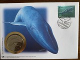 australia - balena - FDC cu medalie, fauna wwf