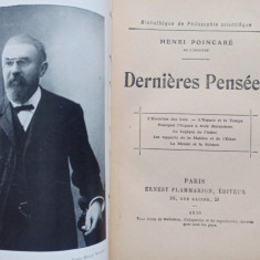 HENRI POINCARE- DERNIERES PENSEES , 1930