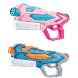 Set 2x pistol cu apa pentru copii, rezervor, pentru piscina/plaja, flippy, 6ani+, roz + albastru, 4 duze, 900 ml