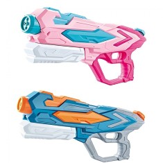 Set 2x Pistol cu Apa pentru Copii, Rezervor, Pentru Piscina/Plaja, Cyrax, 6ani+, Roz + Albastru, 4 duze, 900 ML foto