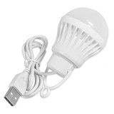 Bec LED alimentare USB 5V DC cu agatatoare &ndash; 3W, 6500K, ideal pentru camping, pescuit si sisteme solare