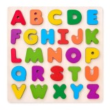 Puzzle din lemn Alfabet Woodyland cu litere colorate 26 piese