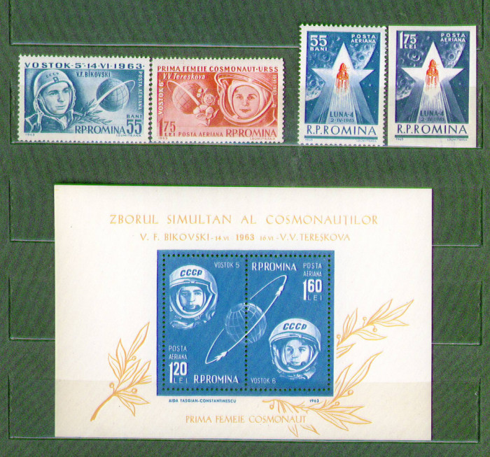 Romania 1963 - 2serii si colita neuzate MNH, LP 559, 563, 564