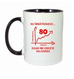Cana personalizata cu interior negru - Nu imbatranesc doar imi creste valoarea - 330ml - 18 Ani