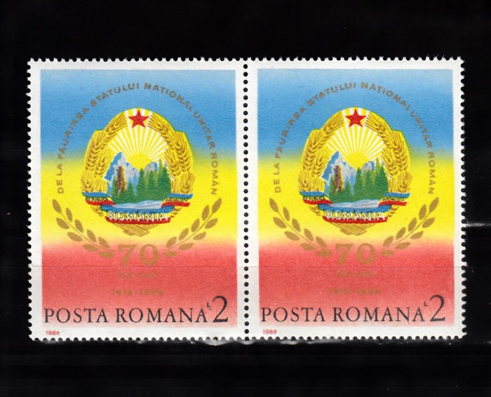 A11 TX9 13 - 1988 - 70 ani de la faurirea stat nat unitar roman - pereche doua