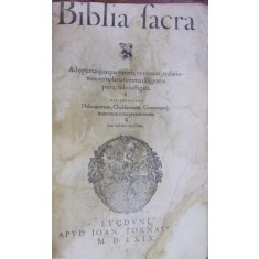 BIBLIA SACRA AD OPTIMA QUAEQUE VETERIS , VT VOCANT , TRALATIONIS EXEMPLARIA SUMMA DILIGENTIA PARIQ , FIDE CAFTIGATA (1569)