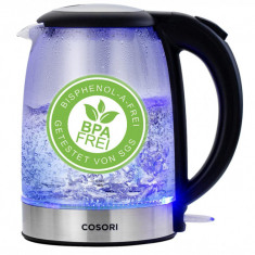 Fierbator electric din sticla COSORI, 1.7L, 2200W, otel inoxidabil, fara BPA - RESIGILAT