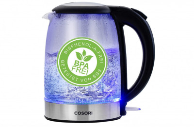 Fierbator electric din sticla COSORI, 1.7L, 2200W, otel inoxidabil, fara BPA - RESIGILAT foto