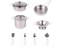 Set de bucatarie, ustensile, oale, sort, 10 elemente, MalPlay 109105