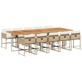Cumpara ieftin Set mobilier de gradina cu perne, 11 piese, bej, poliratan