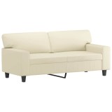 Cumpara ieftin Canapea cu 2 locuri, crem, 140 cm, piele ecologica