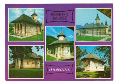 CPIB 22895 - CARTE POSTALA - SUCEAVA. MONUMENTE ISTORICE, MANASTIRI, MOZAIC foto