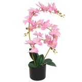 Cumpara ieftin Planta artificiala orhidee cu ghiveci, 65 cm, roz