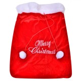 Sac Cadou Crăciun Velur Roșu Alb 35x43cm Merry Christmas, Cos Cadouri Moș Crăciun, Sac Cadou Textil, Material Catifelat