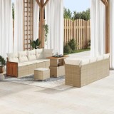 Cumpara ieftin Set de canapele pentru grădină cu pernă 11 pcs bej și crem