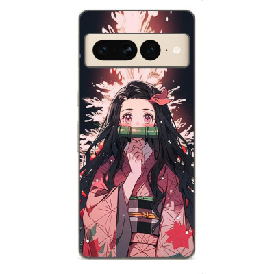 Husa compatibila cu Google Pixel 8 Pro Silicon Gel Tpu Model Demon Slayer Nezuko foto