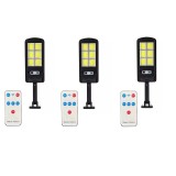 Комплект от 3 X 6COB 96 LED соларна лампа, светлинен сензор, сензор за движение, 3 режима на осветяване, включена монтажна скоба, дистанционно управле