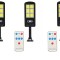 Комплект от 3 X 6COB 96 LED соларна лампа, светлинен сензор, сензор за движение, 3 режима на осветяване, включена монтажна скоба, дистанционно управле