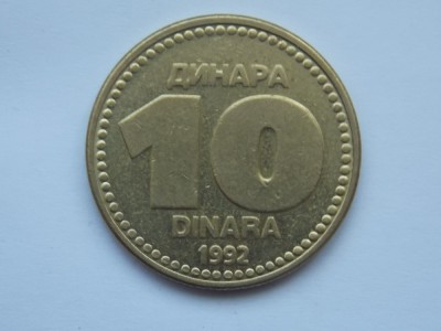 10 DINARA 1992 IUGOSLAVIA foto