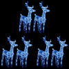 VidaXL Reni de Crăciun, 6 buc., albastru, 240 LED-uri, acril