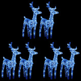 Reni de Craciun, 6 buc., albastru, 240 LED-uri, acril GartenMobel Dekor, vidaXL