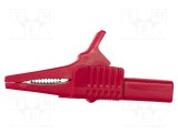 Bornă crocodil 30A roşie MUELLER ELECTRIC - Capacitate prindere max. 19mm 1kV