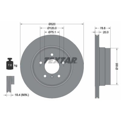 Set disc frana BMW X5 (E70) 02.06-07.13, X5 (F15 F85) 08.13-07.18, X6 (E71 E72) 06.07-12.15, X6 (F16 F86) 08.14-07.19, Spate, 320X20mm, ventilat, TEX foto