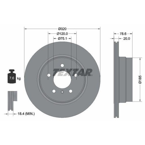 Set disc frana BMW X5 (E70) 02.06-07.13, X5 (F15 F85) 08.13-07.18, X6 (E71 E72) 06.07-12.15, X6 (F16 F86) 08.14-07.19, Spate, 320X20mm, ventilat, TEX