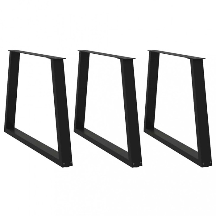 vidaXL Picioare de masă &icirc;n formă de V, 3 buc., negru, 90x (72-73,3) cm, oțel