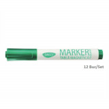 Cumpara ieftin Set 12 Markere DACO Verzi Pentru Tabla Magnetica, Varf 3 mm, Marker, Marker Verde, Markere Verzi, Marker cu Cerneala Verde, Marker Nepermanent Tabla,