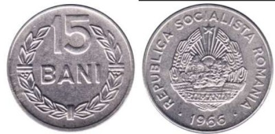 Romania 1966 - 15 bani, circulata foto