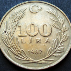 Moneda 100 LIRE - TURCIA, anul 1987 * cod 2502