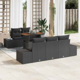 Cumpara ieftin Set de canapele pentru grădină 6 pcs Negru Rattan poli