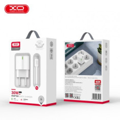 Incarcator Retea USB-C XO-CE06 PD 30W + Cablu USB Type-C - Lightning (Apple), Alb, Blister