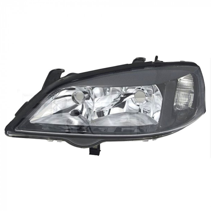 Far Opel Astra G (T98), 1998-08.2009, partea Stanga, electric, tip bec H7+HB3, negru-silver, fara motoras, Depo Kft Auto